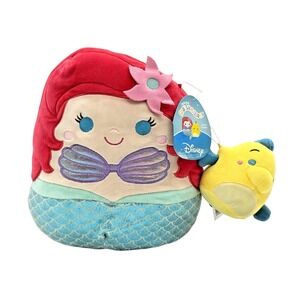 Disney Ariel & Flounder Squishmallows Plush 12" 2021 Little Mermaid New w/ Tag